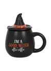I'M A GOOD WITCH AFTER COFFEE bögre - boszorkánykalap formájú fedővel