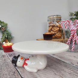 Mókás Hóember Kerek Süteményes Tál 17 cm