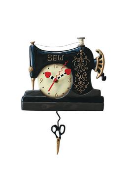 Vintage Stitch fekete varrógép falióra