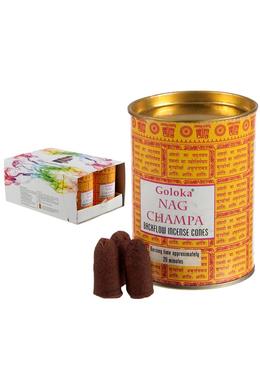 Goloka Nag Champa lefelé folyó kúpfüstölő