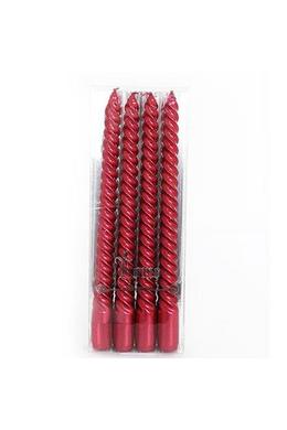 4 db piros TWIST gyertya 25 cm
