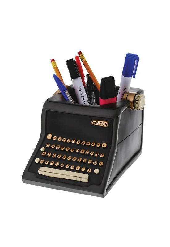 Vintage írógép formájú virág kaspó / ceruzatartó