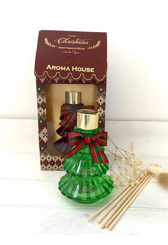 Ünnepi aroma diffúzor zöld üvegben 60 ml 