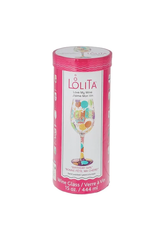 Születésnapos Lány – Kézzel Festett Lolita Borospohár Díszdobozban