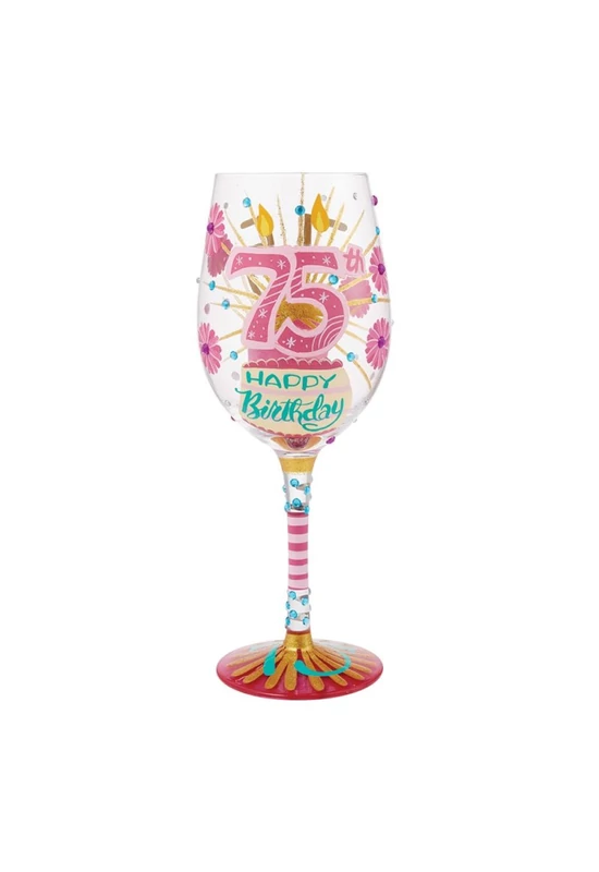 Boldog 75. Születésnapot - Lolita Borospohár (443 ml)