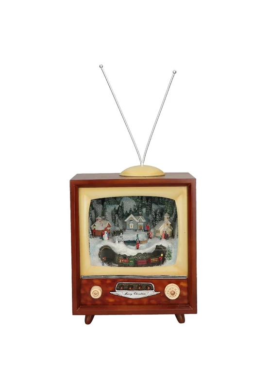 Timstor Vintage TV karácsonyi havas tájjal