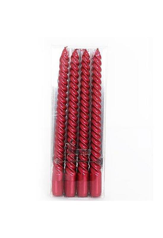4 db piros TWIST gyertya 25 cm