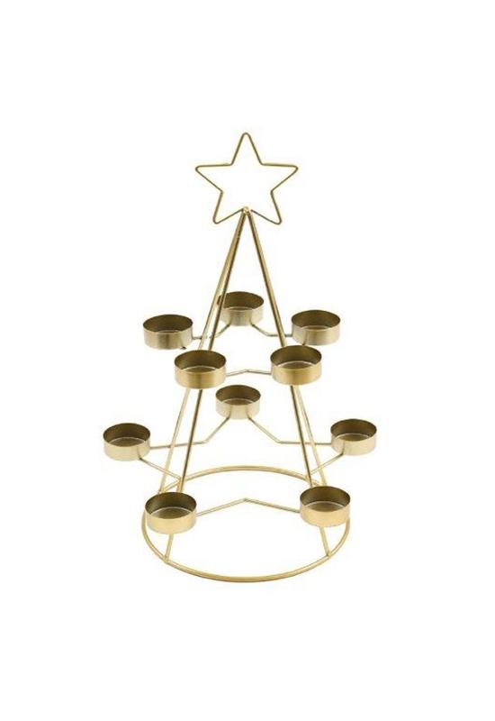 Karácsonyi csillag teamécses tartó 35 cm
