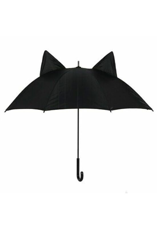 Fekete esernyő 3D cicafülekkel
